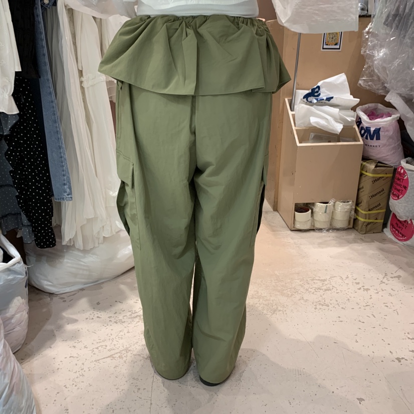 BY FLOW韓國直郵㊣女裝新品時尚人氣熱賣休閑裙褲荷葉邊腰帶BY FLOW裙褲