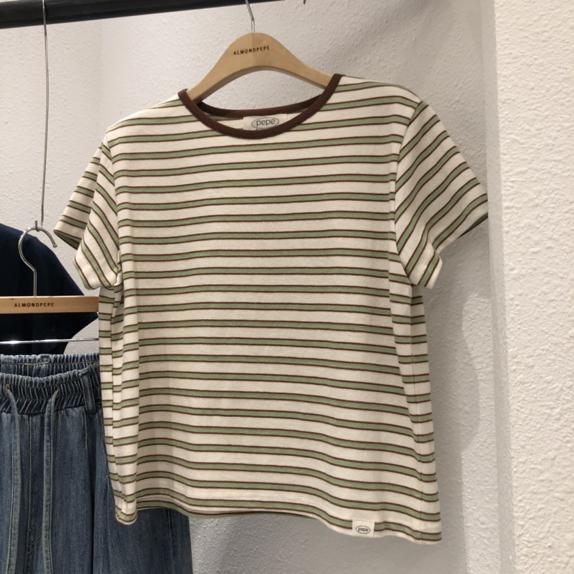ALMOND PEPE韓國直郵㊣東大門實拍女裝新品推薦25春夏人氣T恤ALMOND PEPET恤圖色1