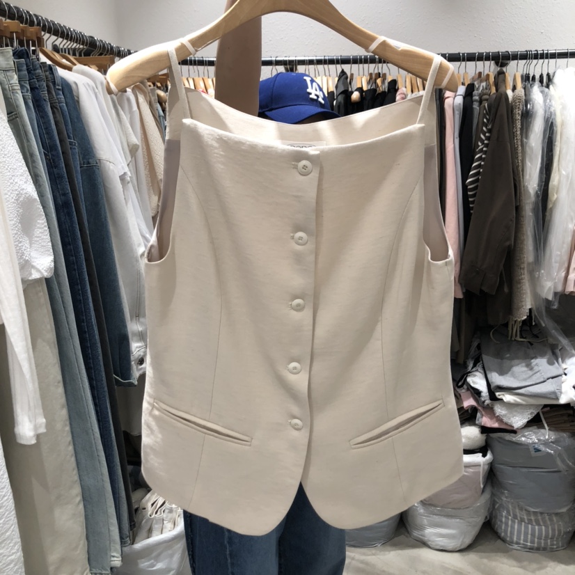 ALMOND PEPE直郵韓國代購㊣女裝新品休閑時尚人氣熱賣馬甲ALMOND PEPE馬甲圖色2