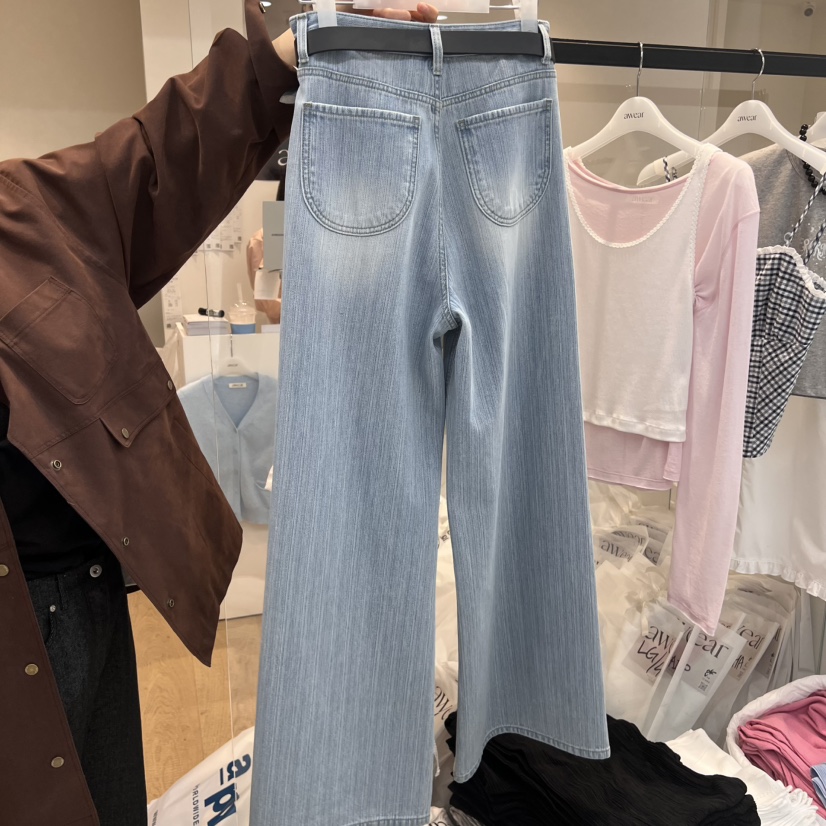 RUMIRU/AWEAR韓國直郵㊣女裝新款熱賣推薦牛仔褲不含腰帶條紋awear/RUMIRU牛仔褲