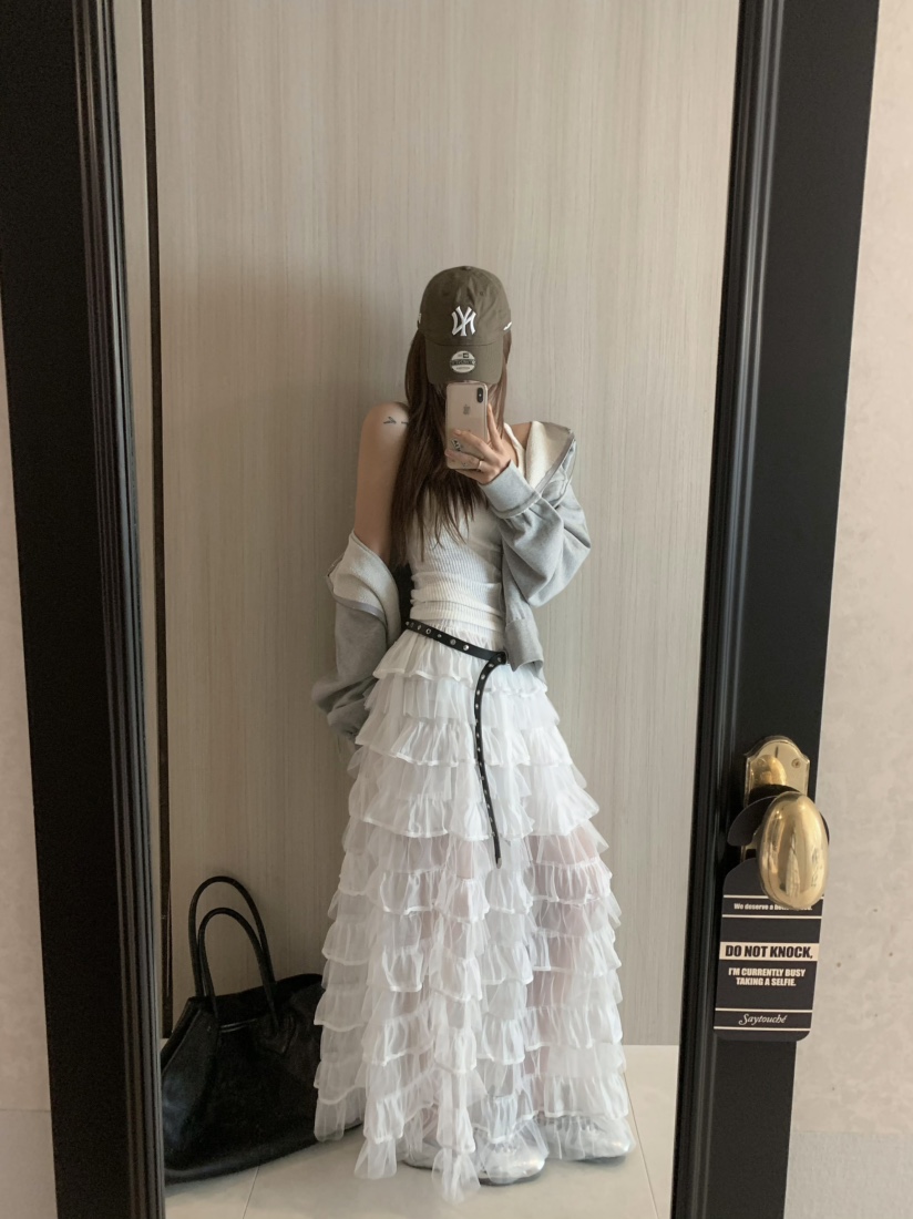 VIRKIN韓國直郵㊣東大門實拍女裝新款25春夏半身裙中短裙不含腰帶VIRKIN半身裙/中短裙