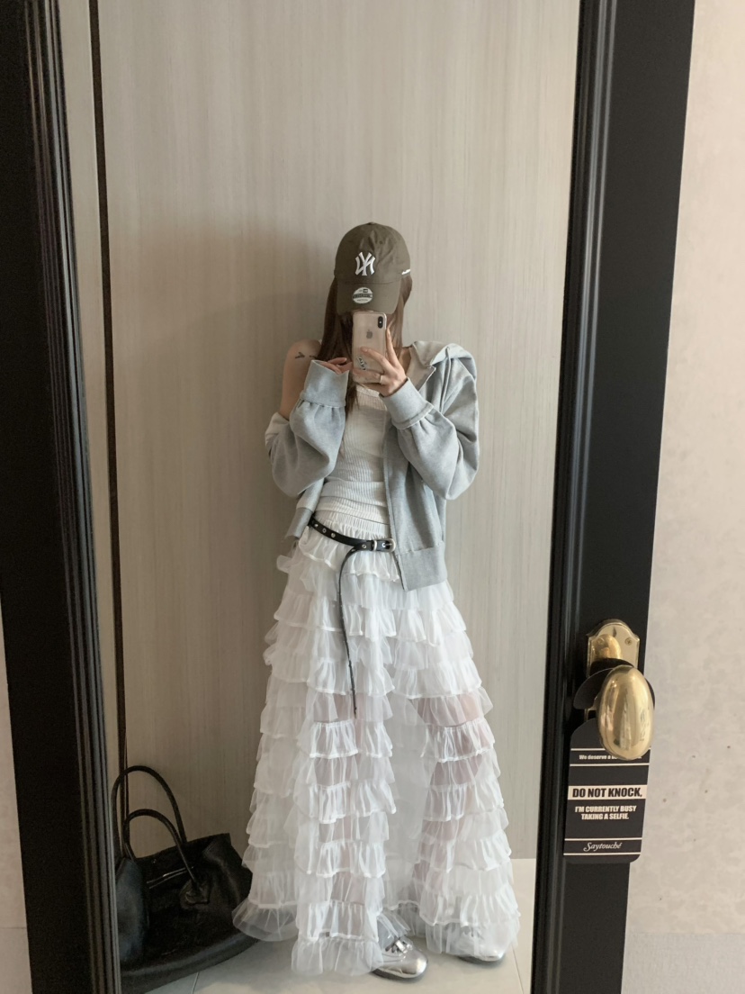 VIRKIN韓國直郵㊣東大門實拍女裝新款25春夏半身裙中短裙不含腰帶VIRKIN半身裙/中短裙