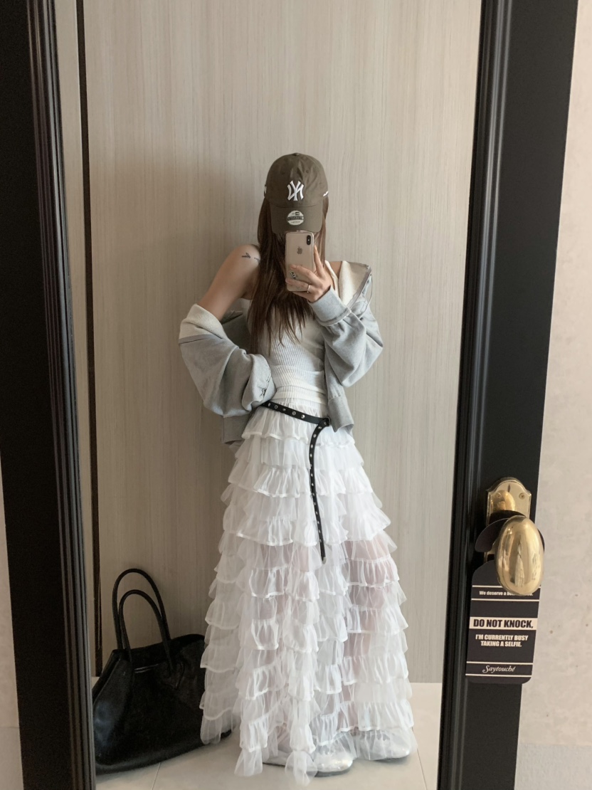 VIRKIN韓國直郵㊣東大門實拍女裝新款25春夏半身裙中短裙不含腰帶VIRKIN半身裙/中短裙