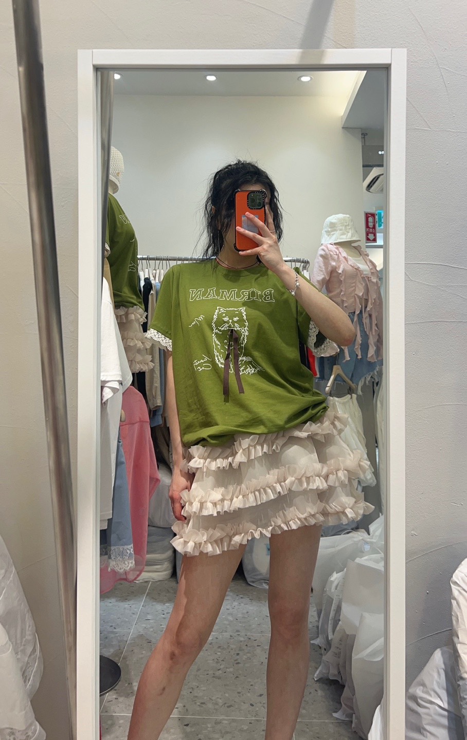 ROU.TINE韓國直郵㊣女裝新品熱賣25春夏休閑推薦人氣時尚短裙ROU.TINE短裙
