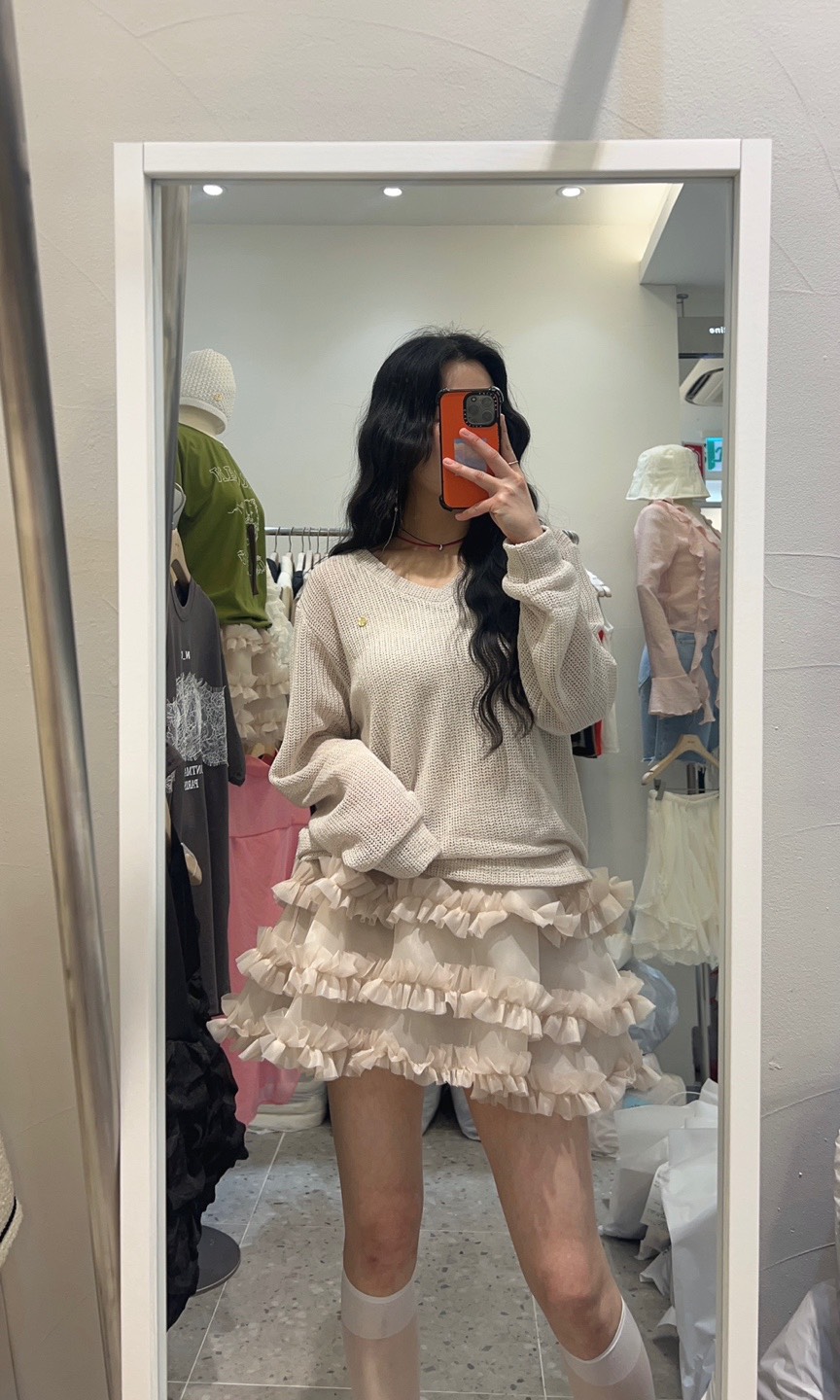 ROU.TINE韓國直郵㊣女裝新品熱賣25春夏休閑推薦人氣時尚短裙ROU.TINE短裙