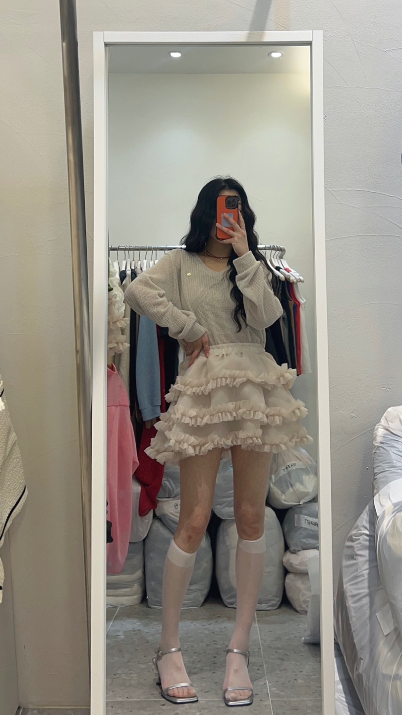 ROU.TINE韓國直郵㊣女裝新品熱賣25春夏休閑推薦人氣時尚短裙ROU.TINE短裙