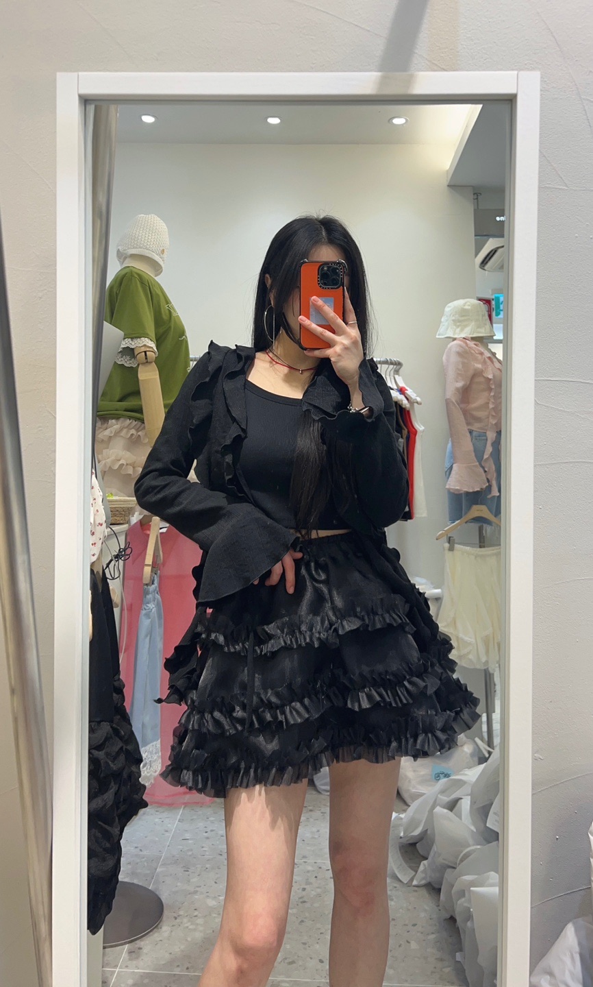 ROU.TINE韓國直郵㊣女裝新品熱賣25春夏休閑推薦人氣時尚短裙ROU.TINE短裙