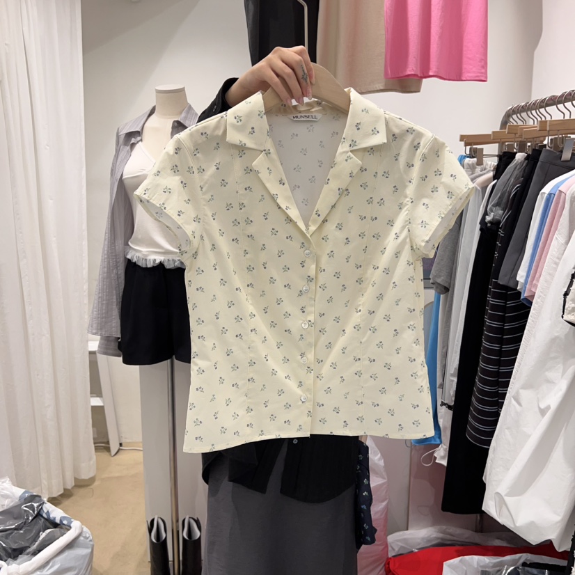 MUNSELL韓國㊣直郵東大門代購女裝新品25春夏熱賣襯衫蕾絲衫MUNSELL襯衫/蕾絲衫