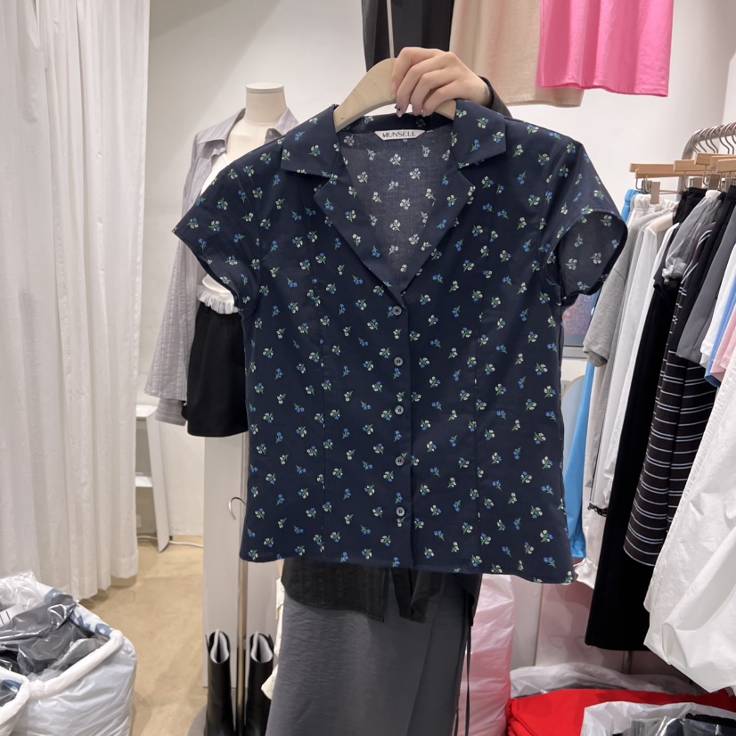 MUNSELL韓國㊣直郵東大門代購女裝新品25春夏熱賣襯衫蕾絲衫MUNSELL襯衫/蕾絲衫圖色2