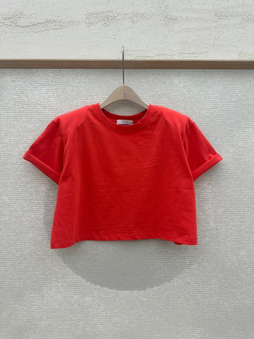 ONL韓國直郵㊣女裝新品25春夏休閑時尚推薦人氣熱賣T恤短款ONLT恤圖色2
