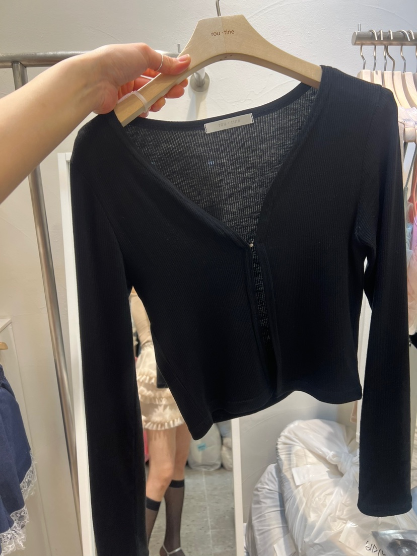 ROU.TINE直郵韓國代購㊣女裝新品休閑25春夏時尚針織衫開衫ROU.TINE針織衫圖色3