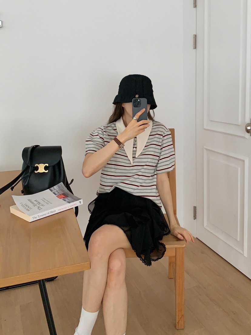 ROU.TINE韓國直郵㊣東大門實拍女裝新品休閑人氣時尚25春夏T恤ROU.TINET恤