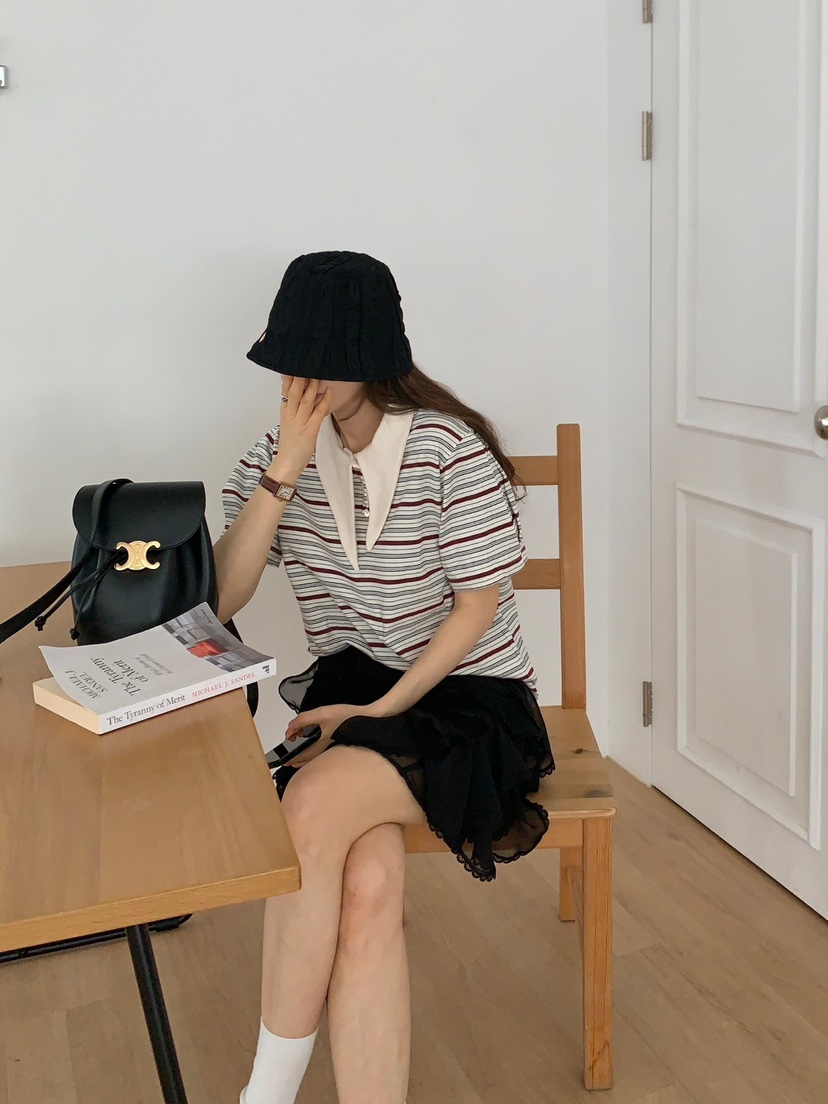 ROU.TINE韓國直郵㊣東大門實拍女裝新品休閑人氣時尚25春夏T恤ROU.TINET恤