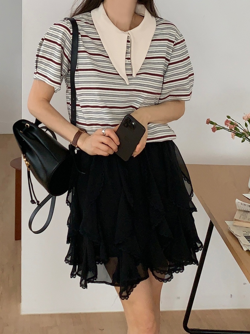 ROU.TINE韓國直郵㊣東大門實拍女裝新品休閑人氣時尚25春夏T恤ROU.TINET恤