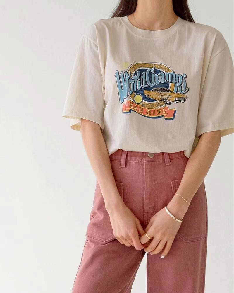 MU 뮤-T韓國代購女裝新品25春夏真品熱賣職業休閑人氣T恤MU 뮤-TT恤