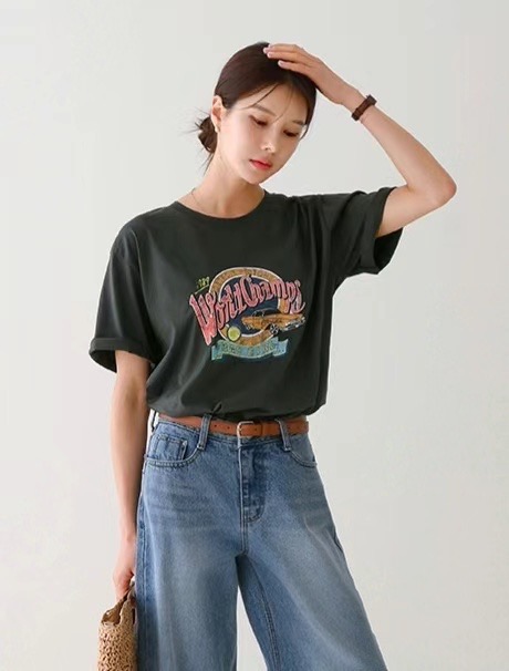 MU 뮤-T韓國代購女裝新品25春夏真品熱賣職業休閑人氣T恤MU 뮤-TT恤
