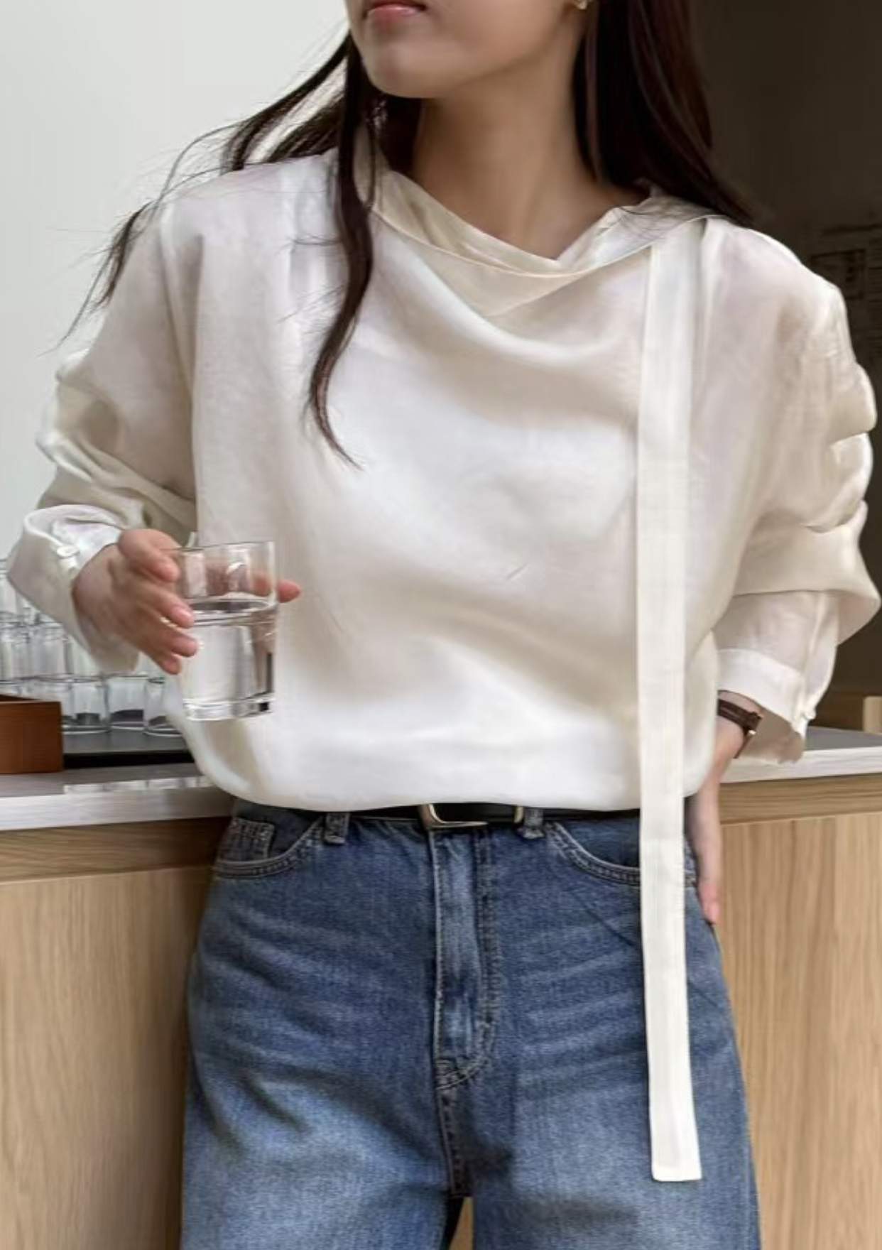AMYGRACE東大門實拍女裝新品25春夏推薦休閑人氣襯衫蕾絲衫AMYGRACE襯衫/蕾絲衫圖色2