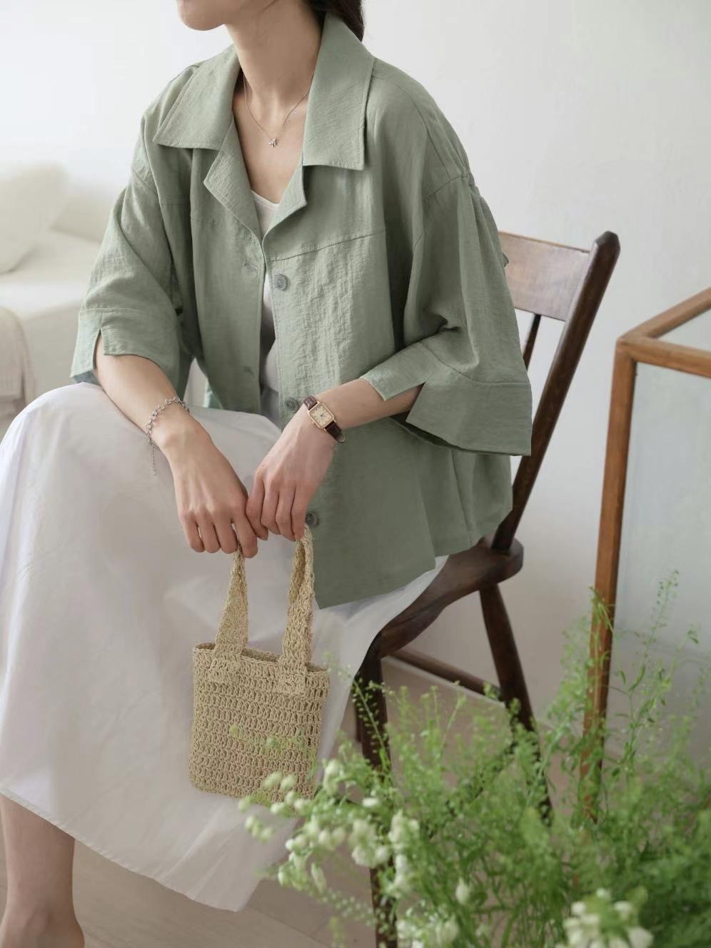 MU 뮤-T東大門實拍女士新品熱賣25春夏時尚人氣職業夾克亞麻MU 뮤-T夾克圖色2