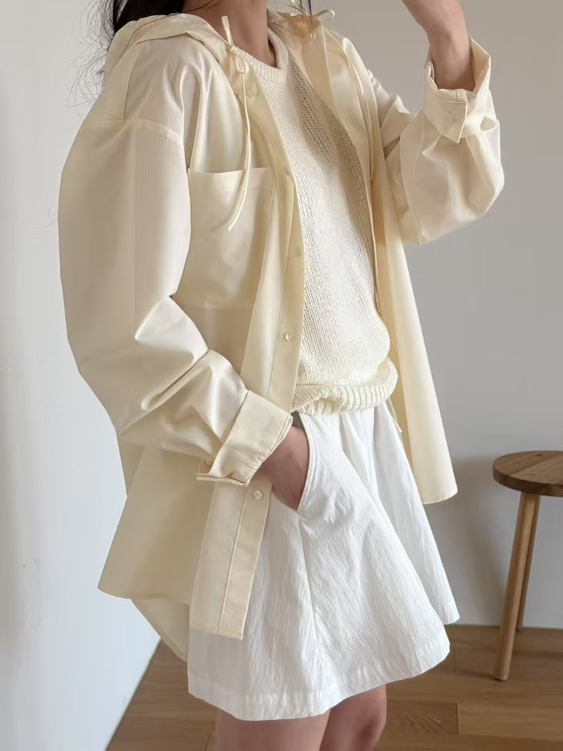 AMYGRACE韓國代購女士新品時尚休閑25春夏職業真品夾克連帽AMYGRACE夾克