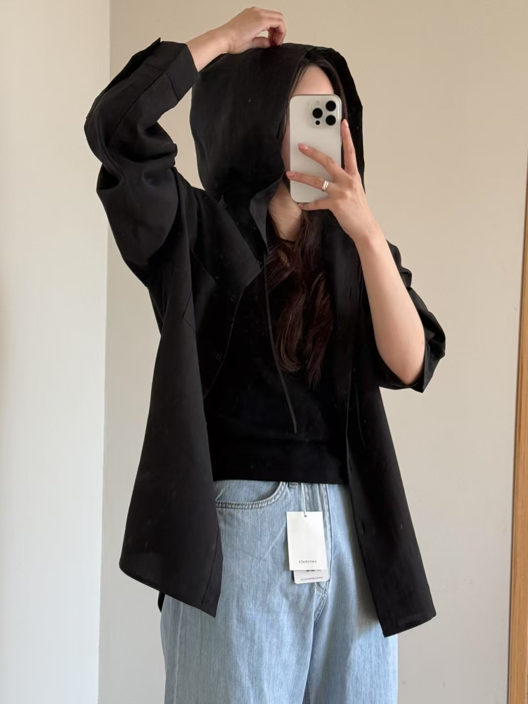 AMYGRACE韓國代購女士新品時尚休閑25春夏職業真品夾克連帽AMYGRACE夾克圖色3