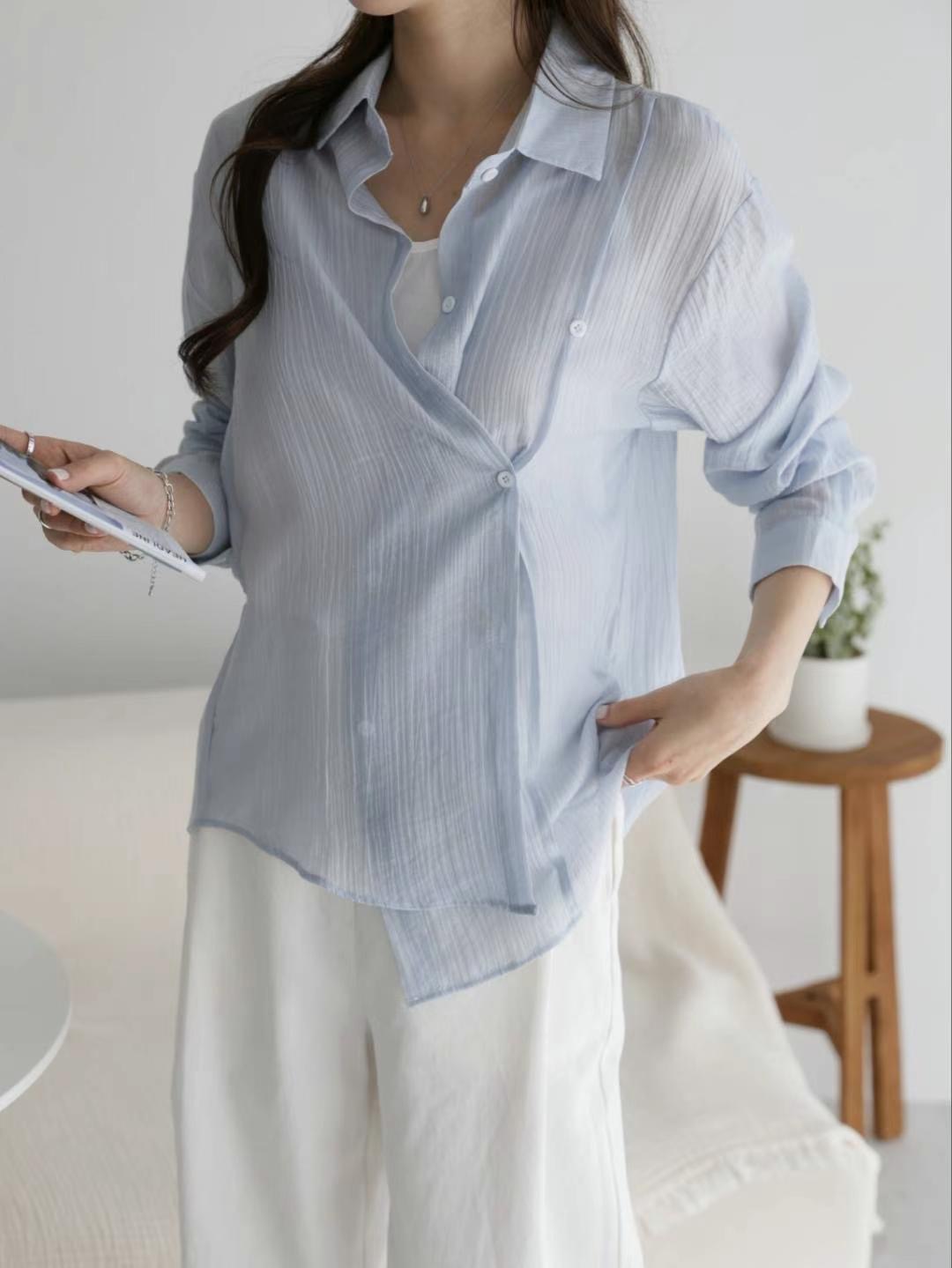 MU 뮤-T韓國代購女裝新款推薦人氣真品職業25春夏襯衫蕾絲衫MU 뮤-T襯衫/蕾絲衫