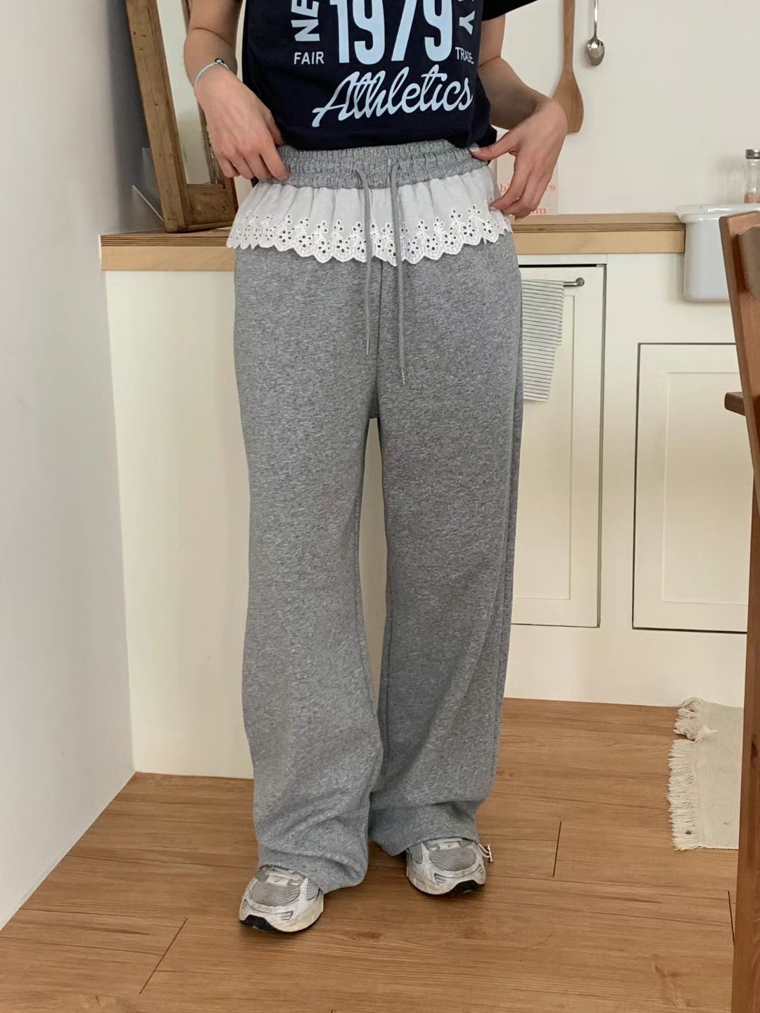 TDOUBLEJ韓國代購女裝新品熱賣職業真品時尚推薦休閑褲蕾絲TDOUBLEJ休閑褲圖色2