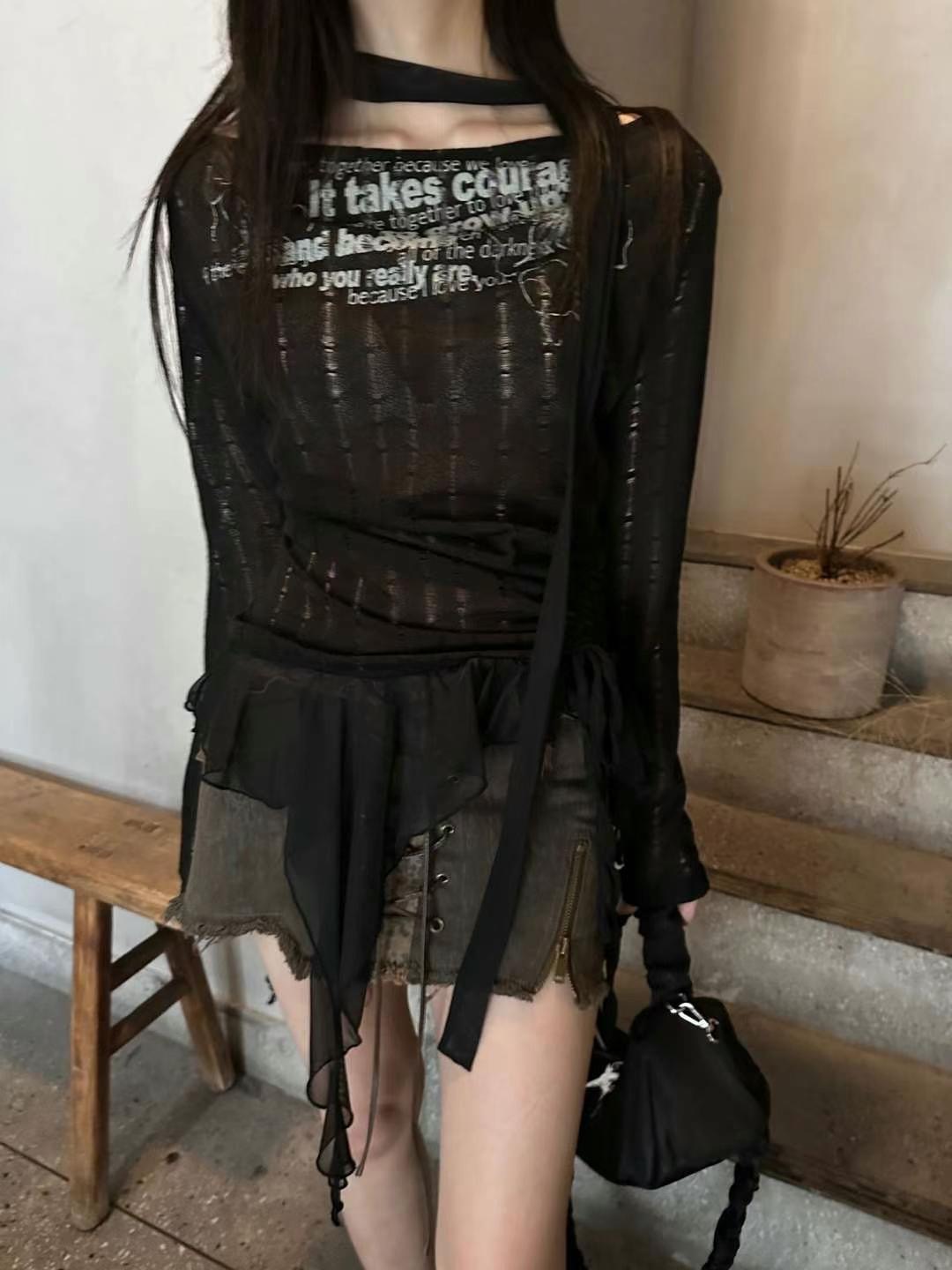 STREET東大門實拍女士新品時尚人氣25春夏真品針織衫含脖帶STREET針織衫