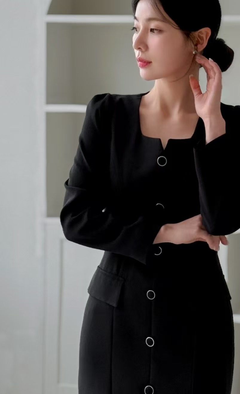 Ruhot東大門直郵女裝新款25春夏熱賣職業推薦真品時尚連衣裙Ruhot連衣裙