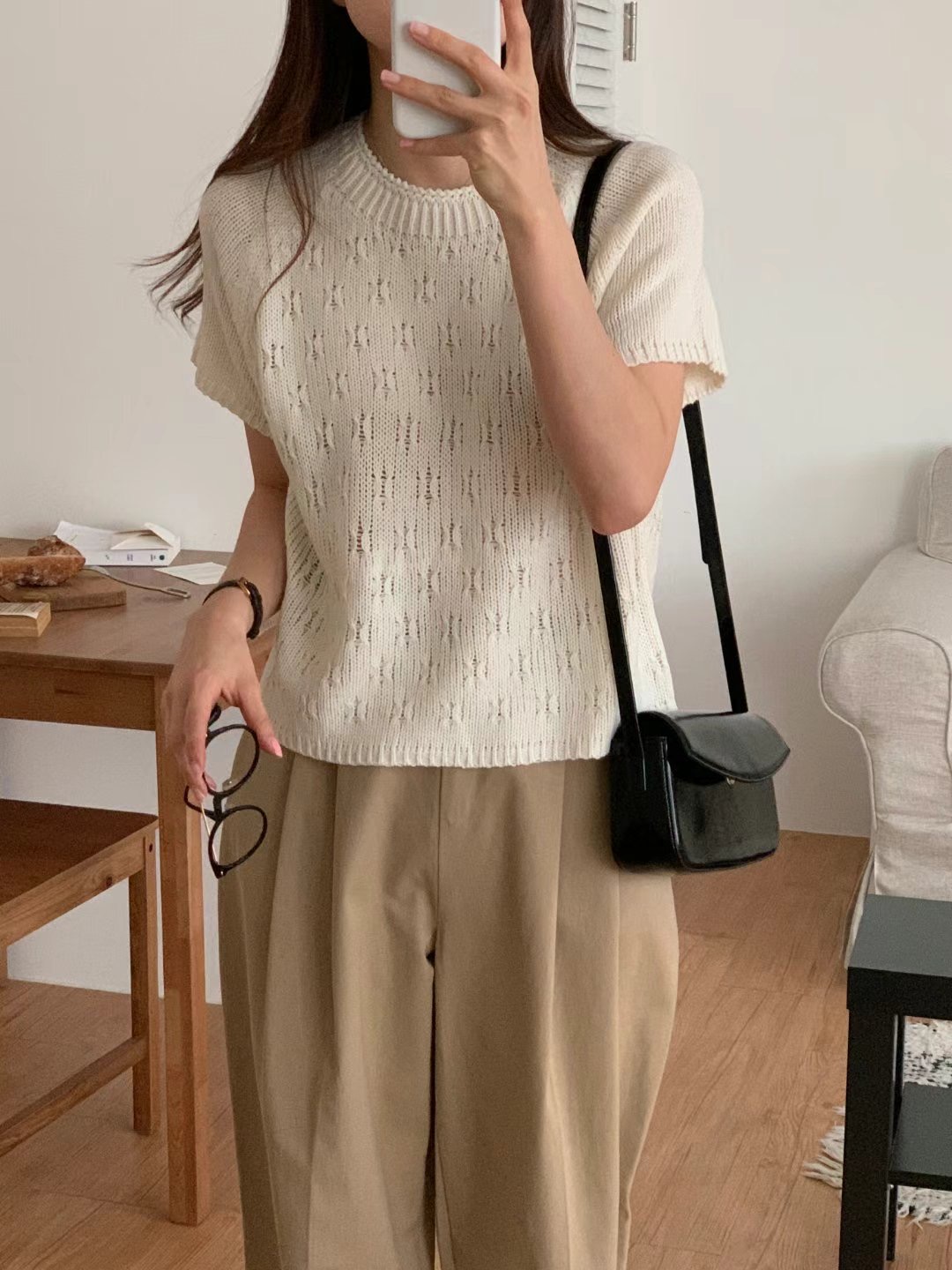 TDOUBLEJ韓國代購女士新品時尚真品熱賣25春夏人氣休閑針織衫TDOUBLEJ針織衫