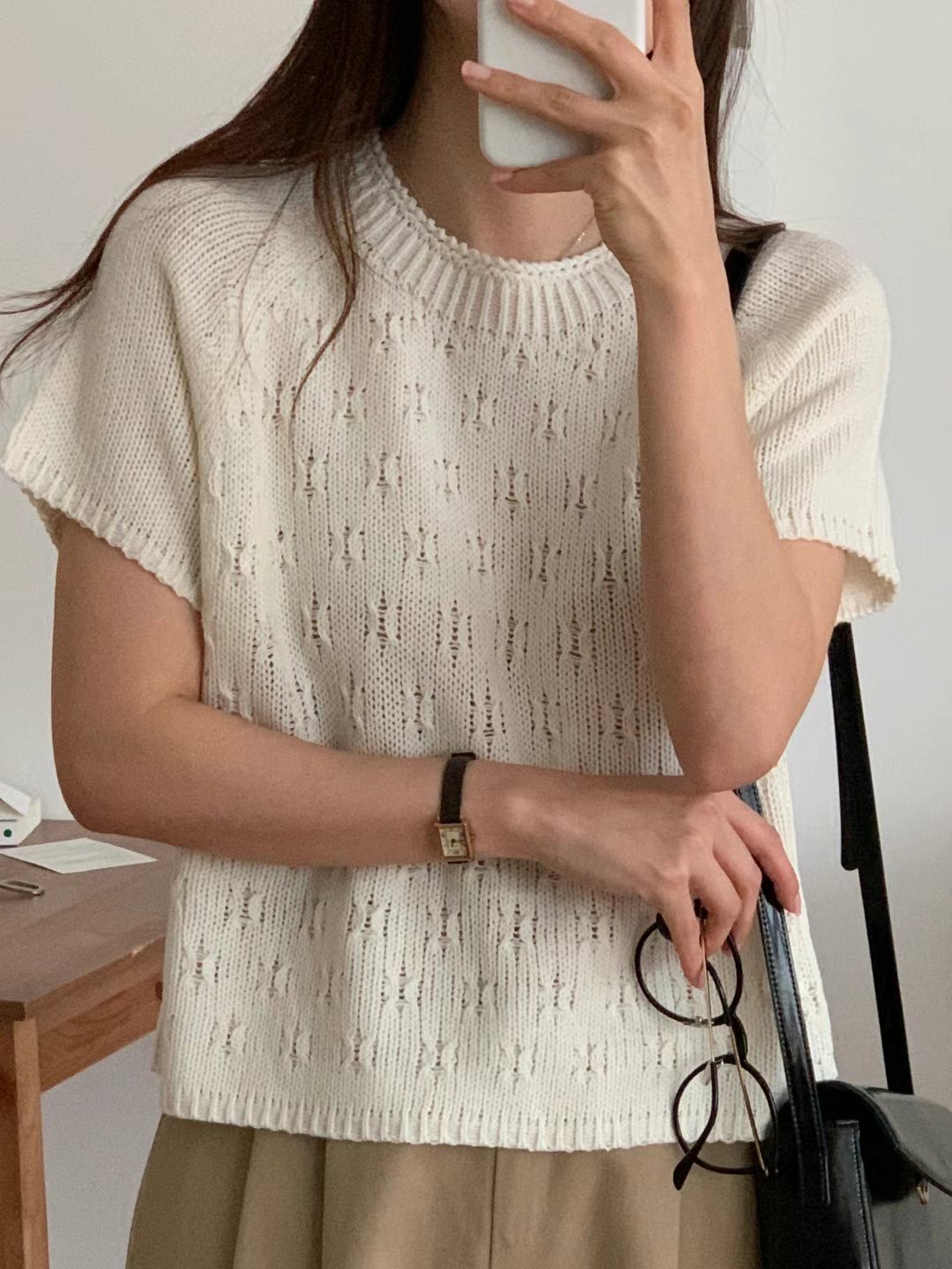TDOUBLEJ韓國代購女士新品時尚真品熱賣25春夏人氣休閑針織衫TDOUBLEJ針織衫