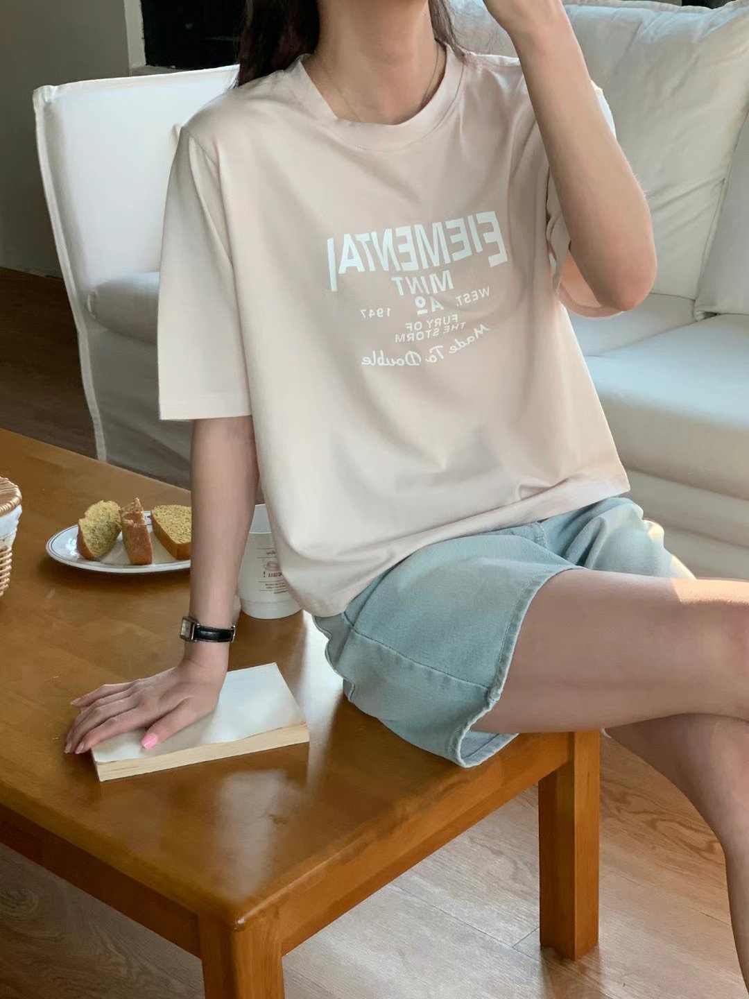 TDOUBLEJ韓國代購女士新品熱賣職業休閑人氣25春夏推薦時尚T恤TDOUBLEJT恤圖色3