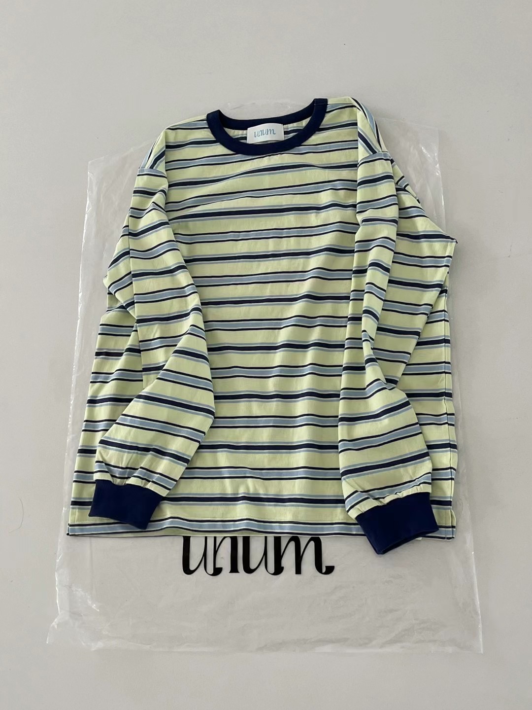 UNUSUALMARKET東大門代購女士新品25春夏時尚職業長袖T恤條紋UNUSUALMARKET長袖T恤圖色2