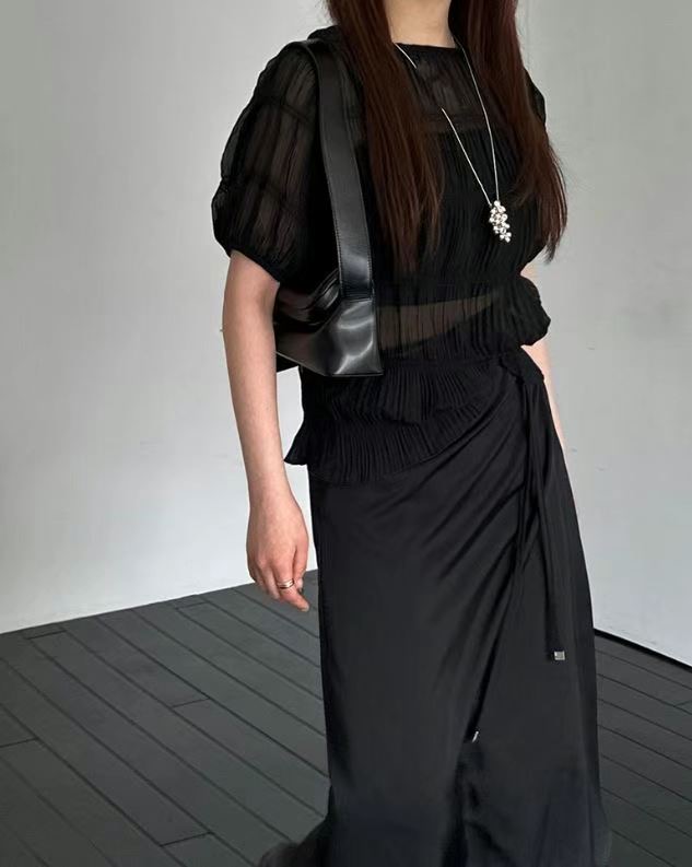 BAGUETTE-OT韓國直郵女士新款職業休閑25春夏人氣襯衫蕾絲衫BAGUETTE-OT襯衫/蕾絲衫
