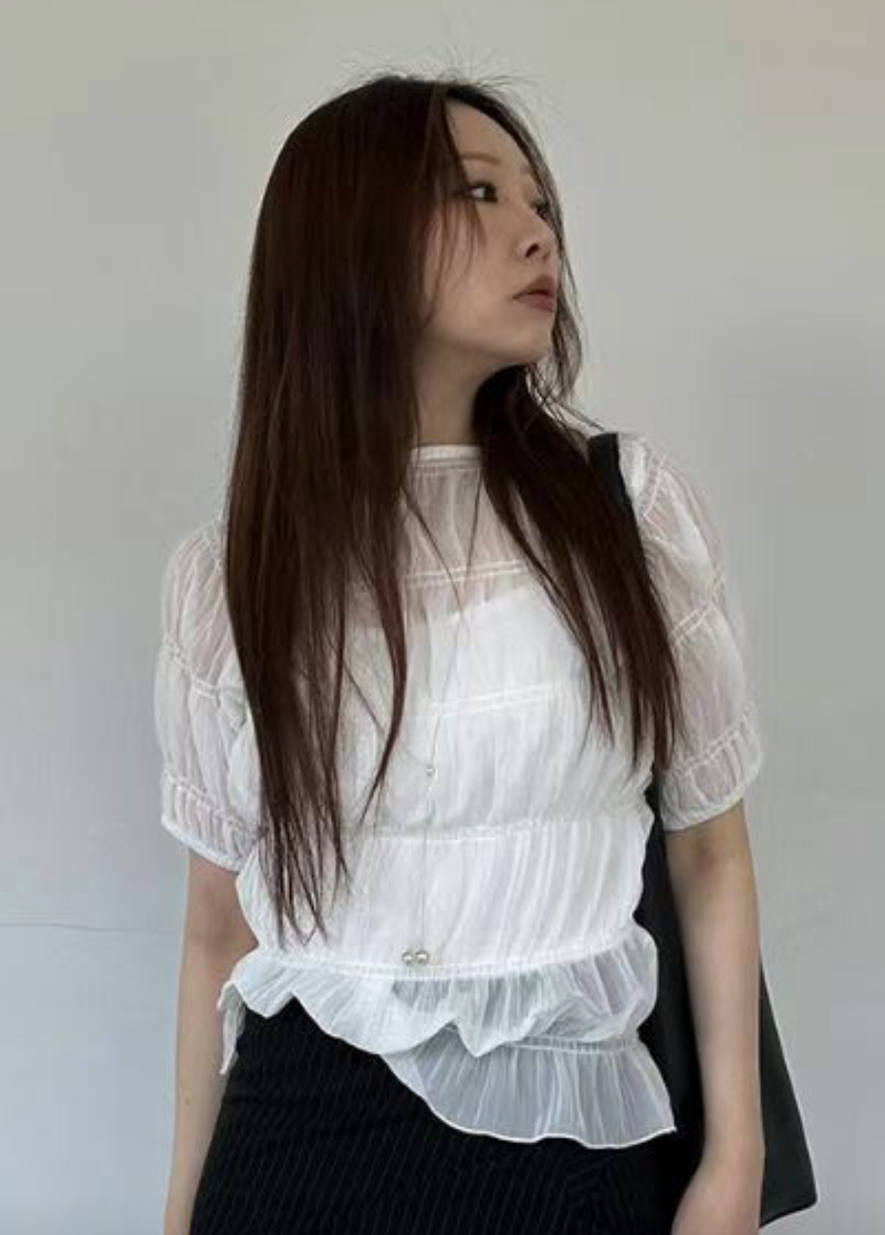 BAGUETTE-OT韓國直郵女士新款職業休閑25春夏人氣襯衫蕾絲衫BAGUETTE-OT襯衫/蕾絲衫