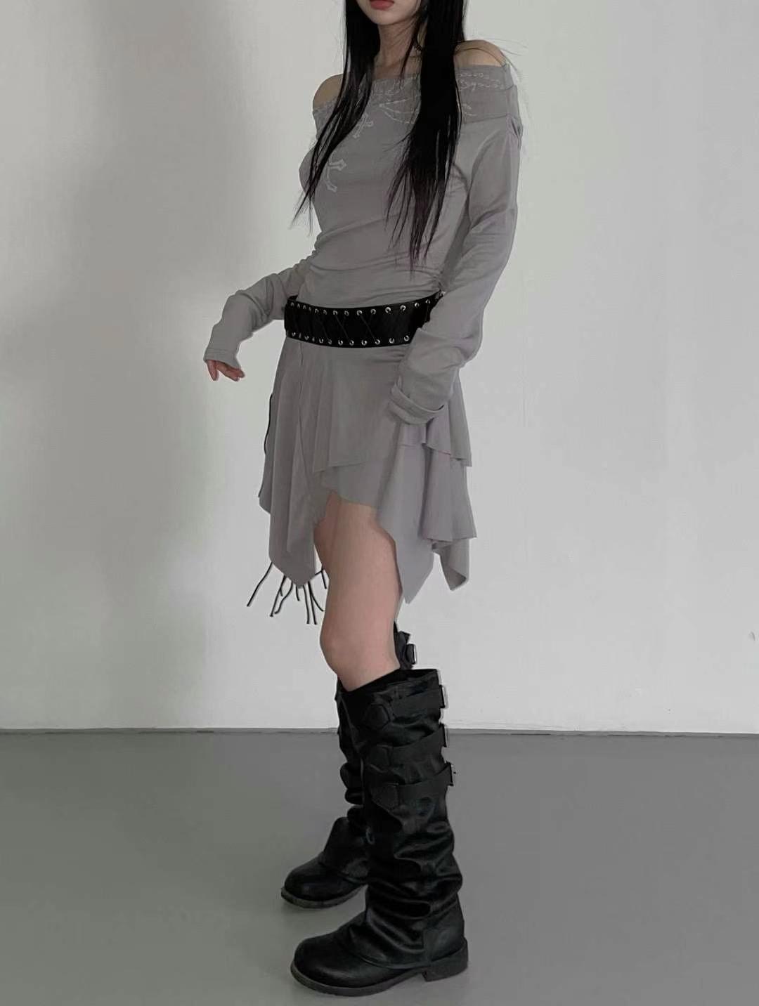 STREET東大門代購女士新品推薦人氣真品熱賣連衣裙不含腰帶STREET連衣裙