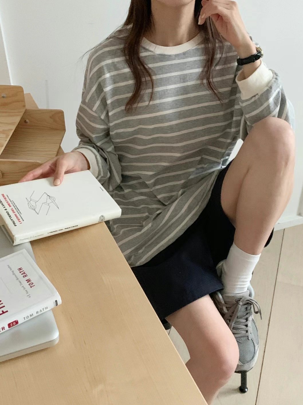 TDOUBLEJ韓國代購女裝新品熱賣人氣推薦時尚真品休閑長袖T恤TDOUBLEJ長袖T恤