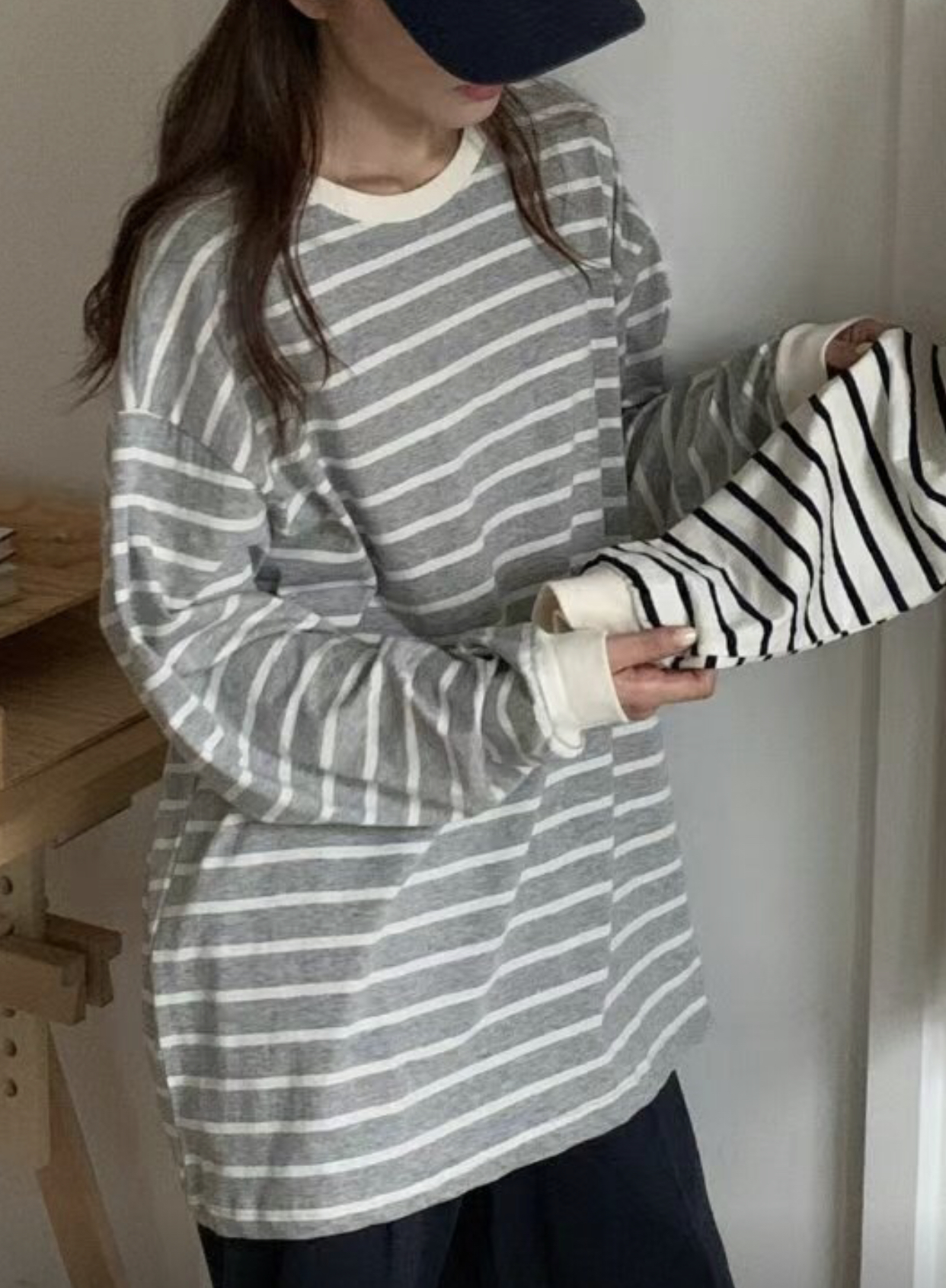TDOUBLEJ韓國代購女裝新品熱賣人氣推薦時尚真品休閑長袖T恤TDOUBLEJ長袖T恤圖色3