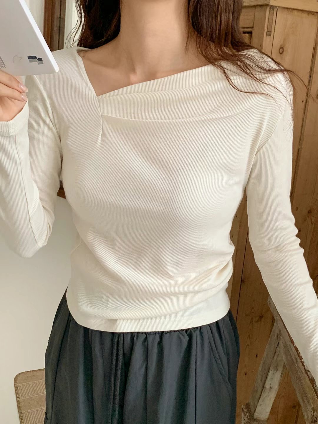 TDOUBLEJ東大門直郵女士新品人氣推薦真品職業時尚休閑長袖T恤TDOUBLEJ長袖T恤圖色2