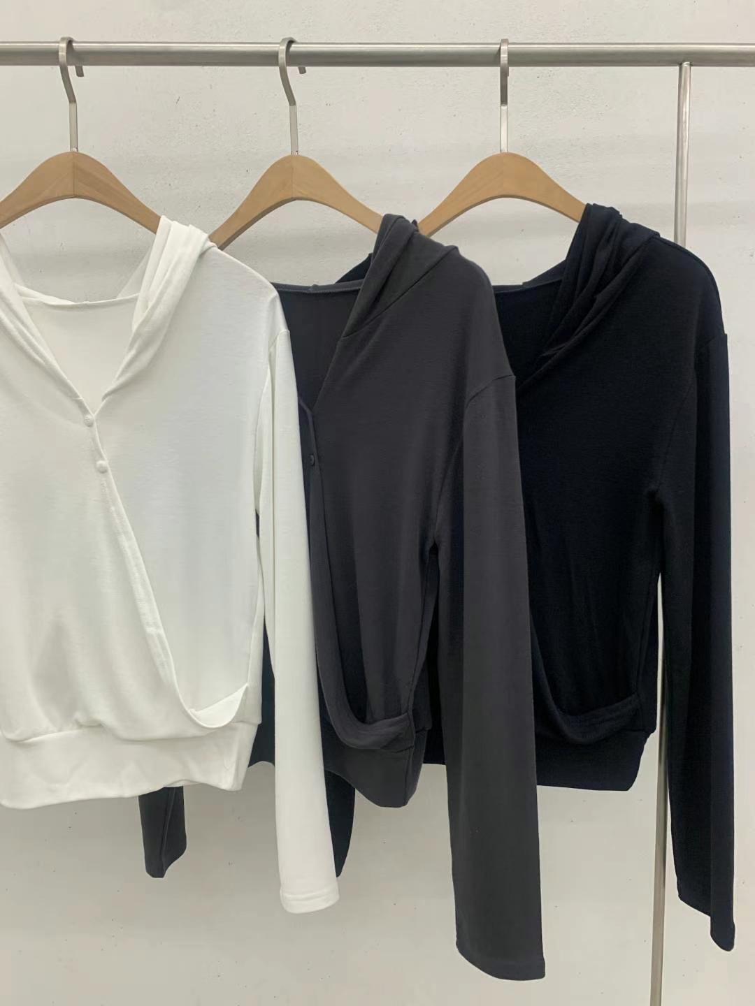 BAGUETTE-OT東大門實拍女裝新品職業熱賣25春夏長袖T恤不含腰帶BAGUETTE-OT長袖T恤圖色3左三色