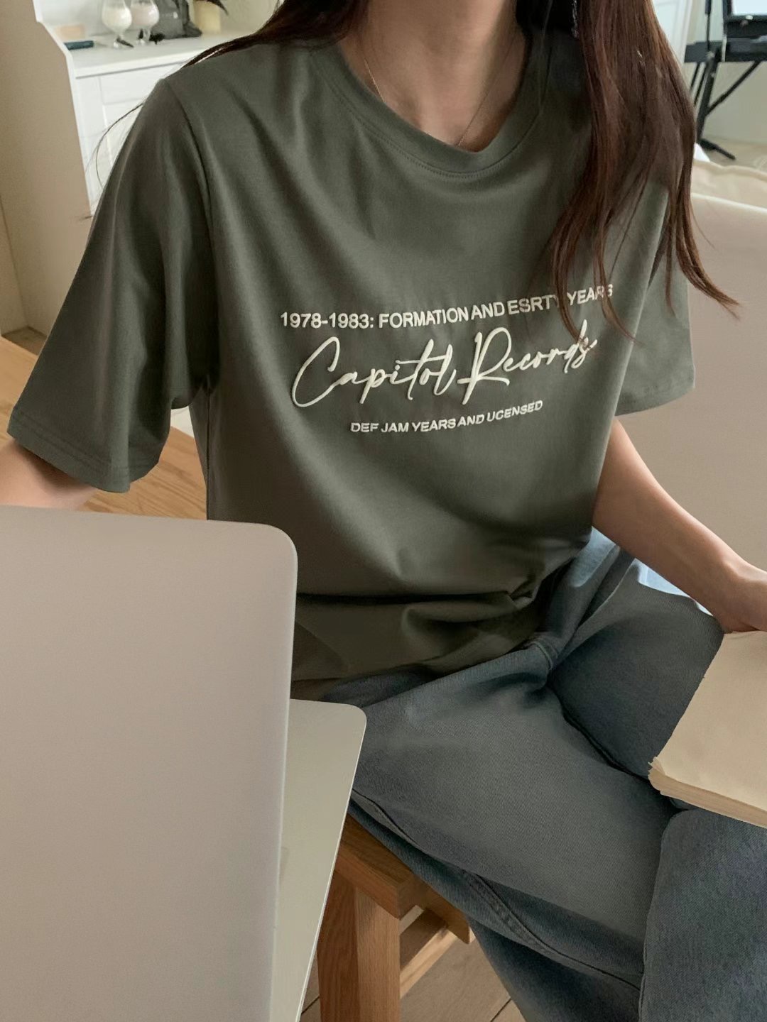 TDOUBLEJ東大門直郵女裝新品熱賣真品休閑人氣推薦職業25春夏T恤TDOUBLEJT恤圖色3