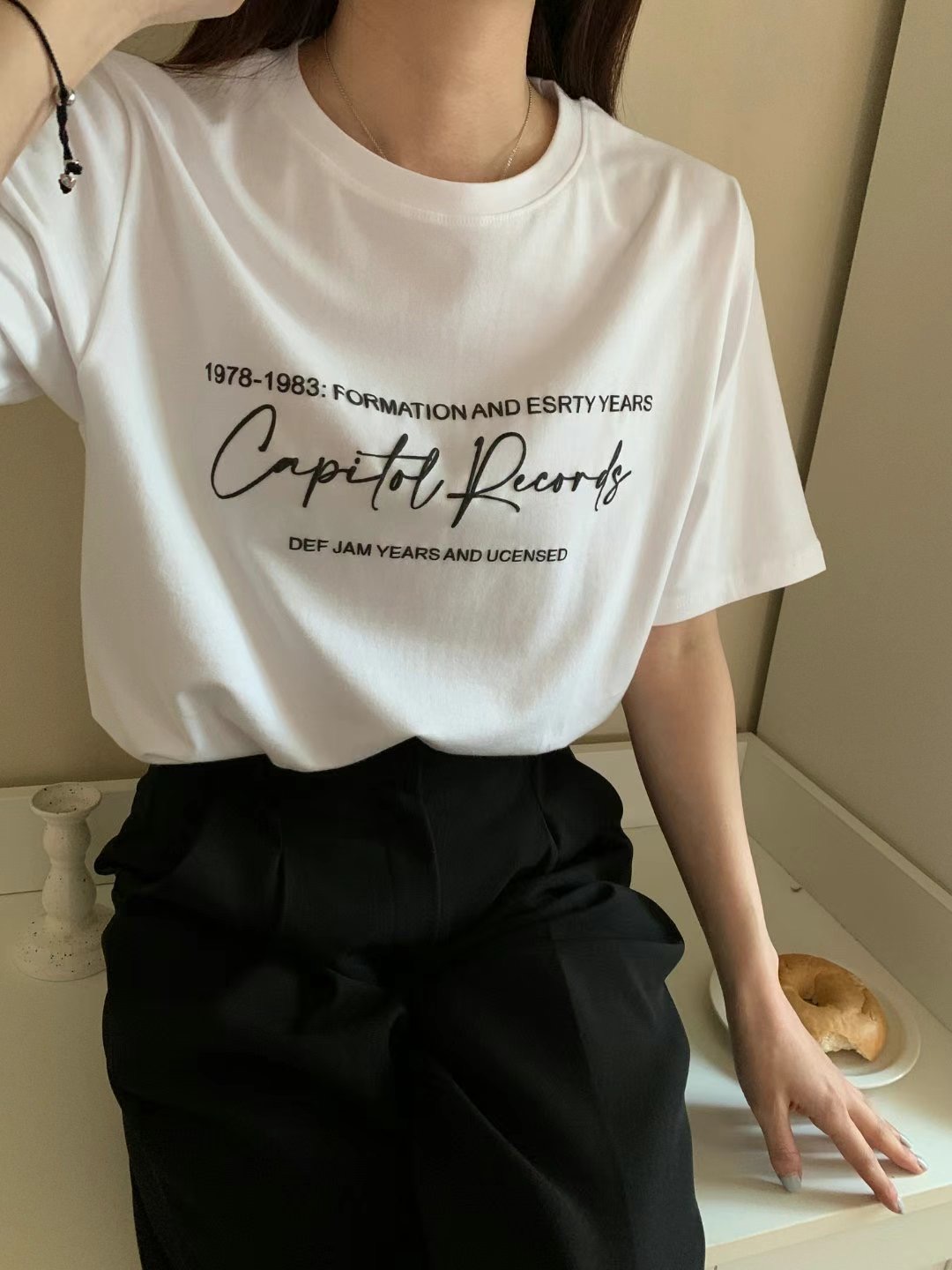 TDOUBLEJ東大門直郵女裝新品熱賣真品休閑人氣推薦職業25春夏T恤TDOUBLEJT恤圖色4