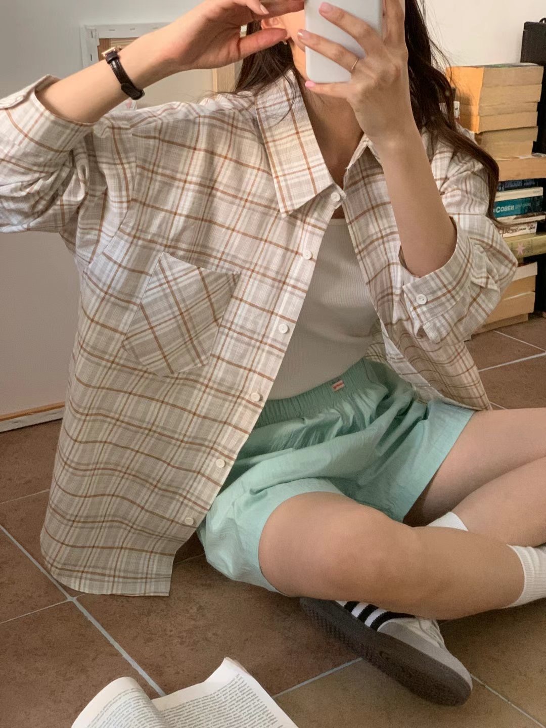 TDOUBLEJ東大門實拍女裝新品熱賣職業真品人氣襯衫蕾絲衫格紋TDOUBLEJ襯衫/蕾絲衫