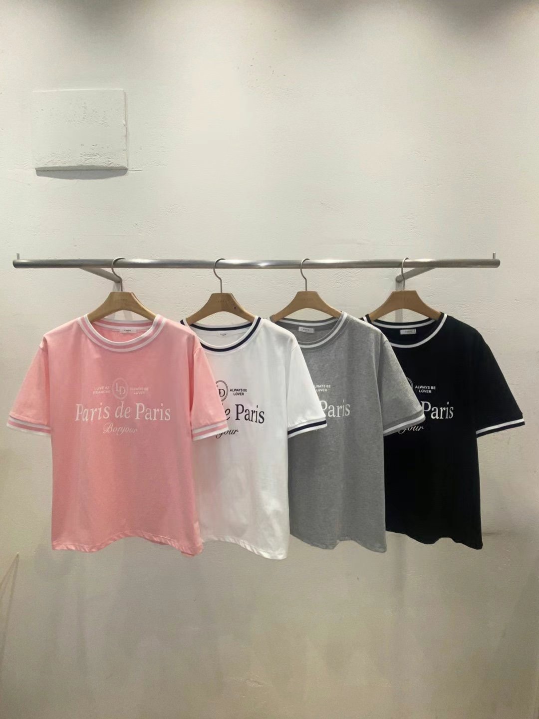 라떼韓國直郵女士新品職業時尚25春夏推薦真品人氣休閑熱賣T恤Latte_T恤圖色3左三色