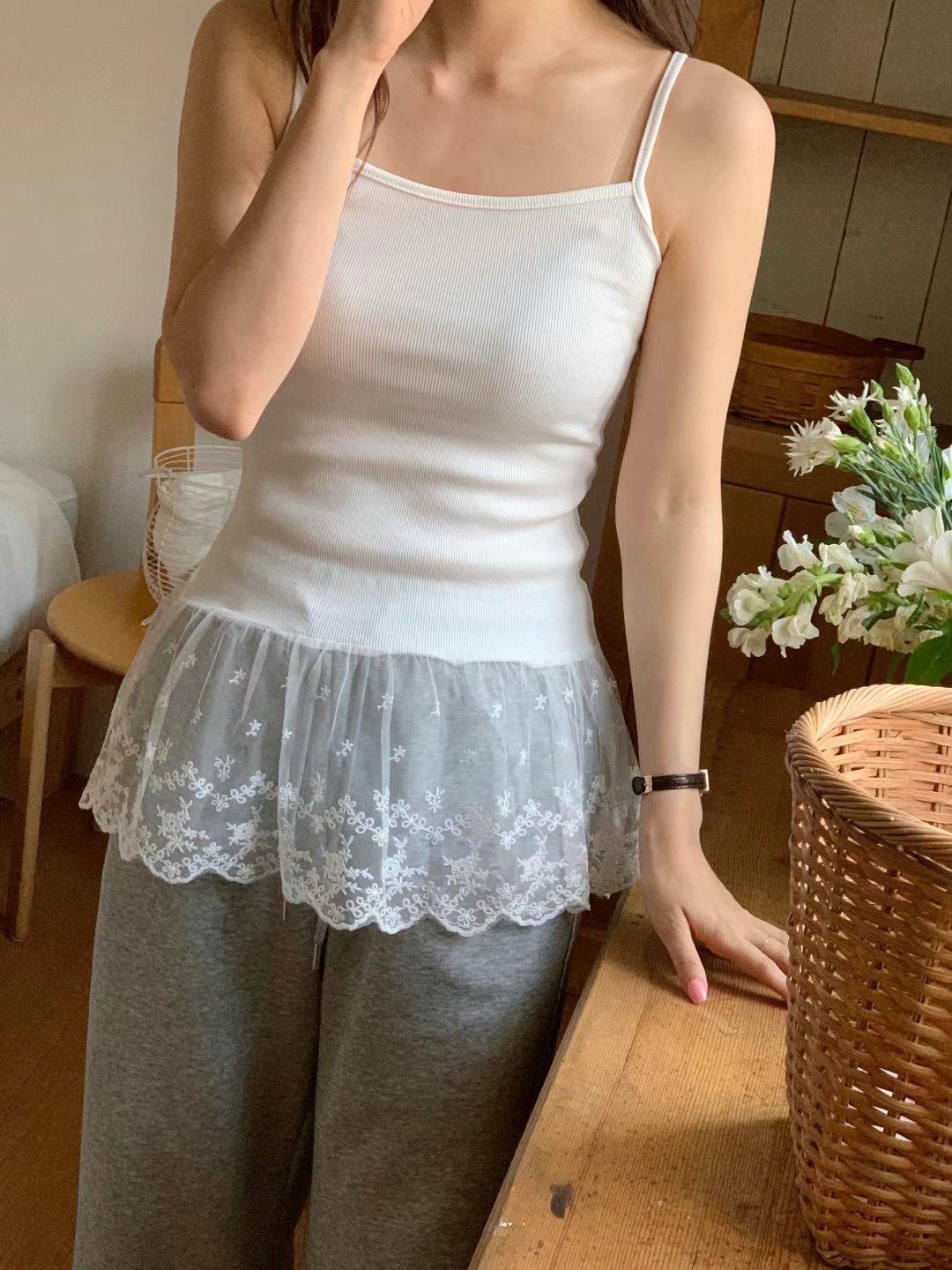 TDOUBLEJ東大門實拍女裝新品25春夏休閑熱賣推薦吊帶背心蕾絲TDOUBLEJ吊帶/背心