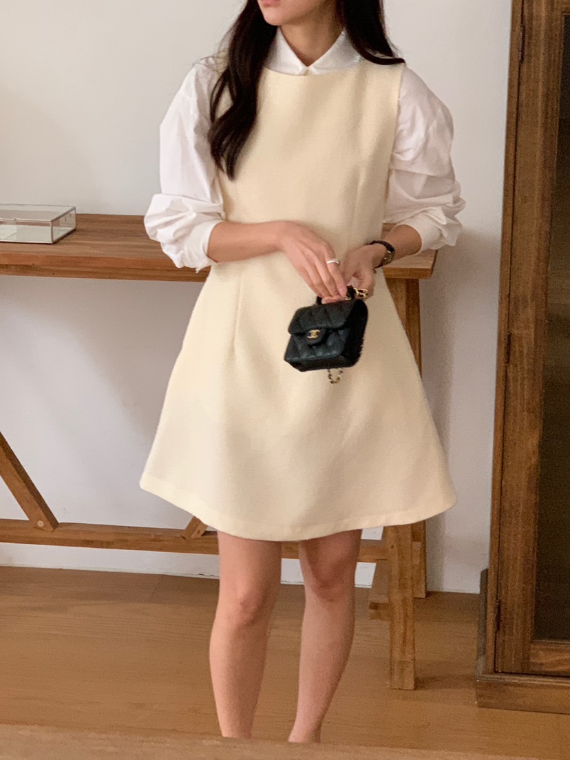 FRILL-T韓國直郵女裝新品休閑熱賣真品職業25春夏時尚連衣裙FRILL-T連衣裙