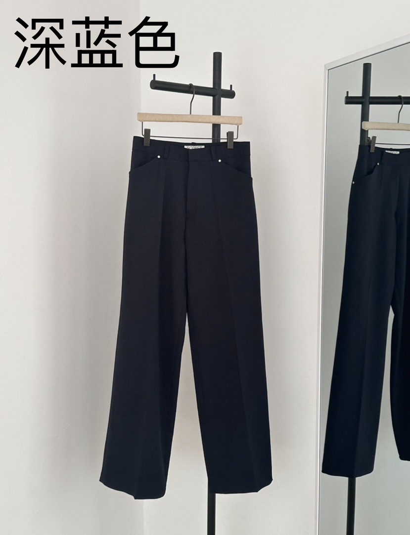 SORBET直郵韓國代購㊣女裝新品休閑人氣25春夏時尚職業休閑褲SORBET/flat white休閑褲