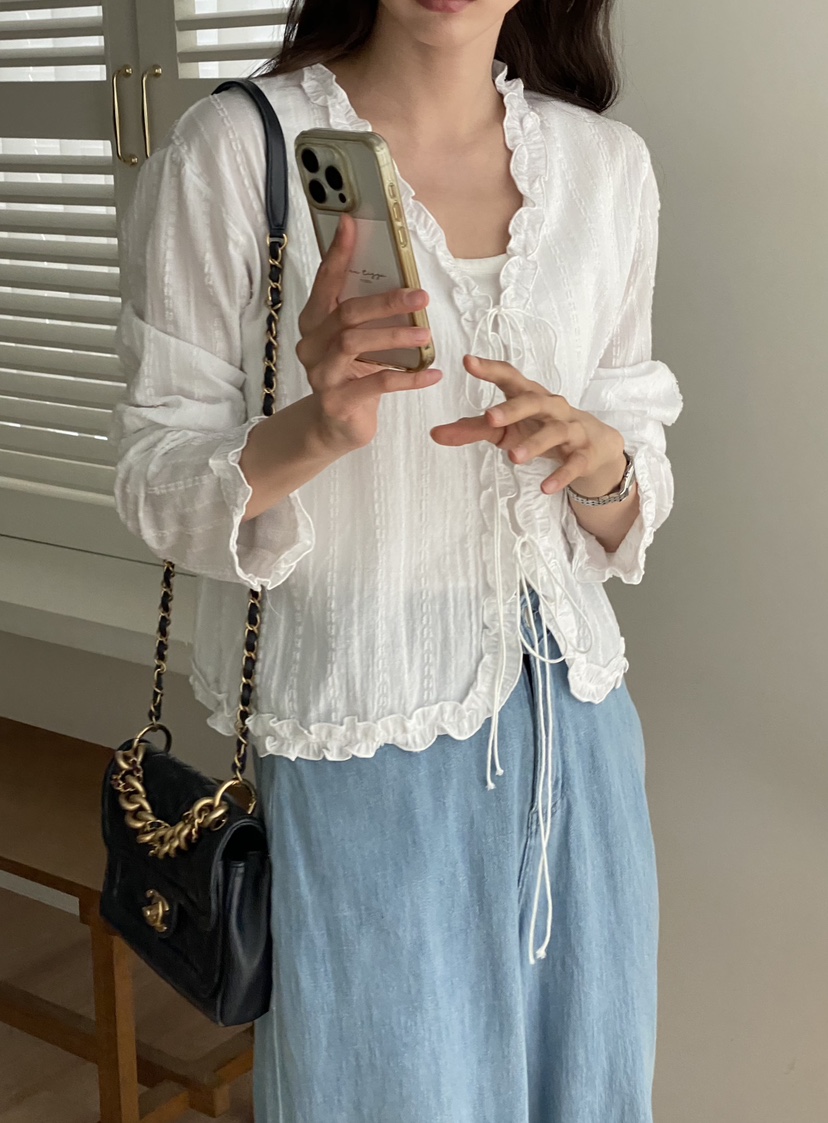 TIZZI韓國直郵㊣女裝新款推薦25春夏人氣休閑熱賣襯衫蕾絲衫TIZZI襯衫/蕾絲衫