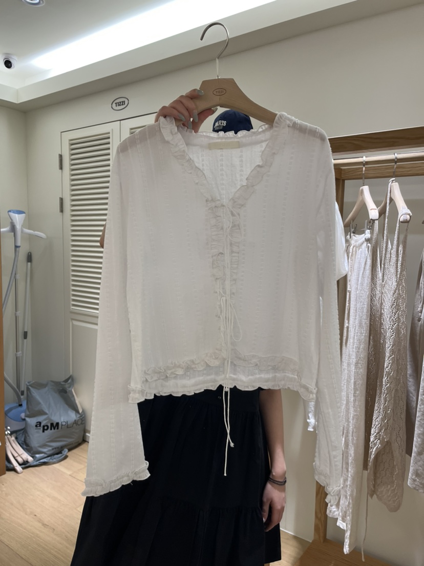 TIZZI韓國直郵㊣女裝新款推薦25春夏人氣休閑熱賣襯衫蕾絲衫TIZZI襯衫/蕾絲衫