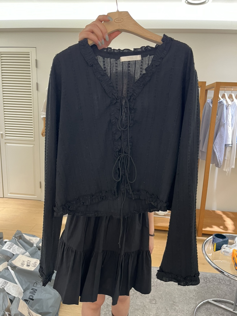 TIZZI韓國直郵㊣女裝新款推薦25春夏人氣休閑熱賣襯衫蕾絲衫TIZZI襯衫/蕾絲衫圖色2