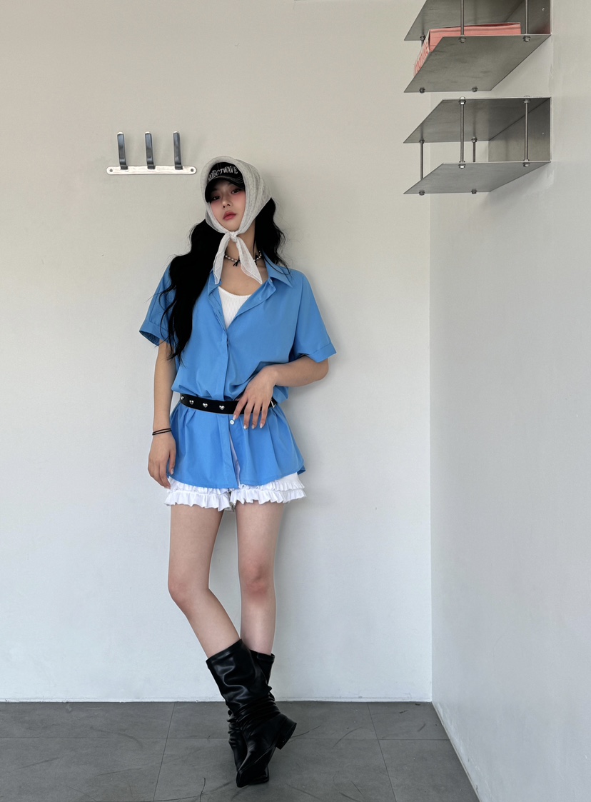 PIN-UP東大門代購女裝新款推薦休閑時尚熱賣人氣襯衫蕾絲衫PIN-UP襯衫/蕾絲衫